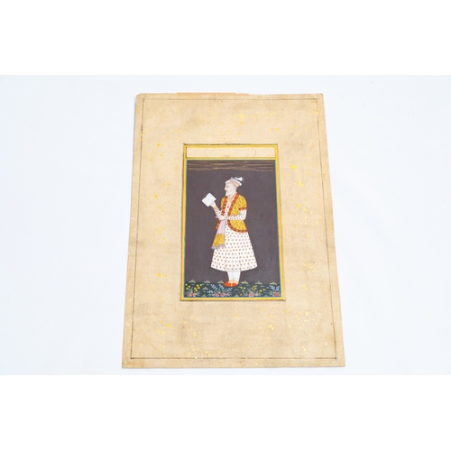 148 - A MUGHAL OLD NOBLE MAN READING A BOOK, INDIA, 19TH CENTURY
A Mughal style miniature on paper, the ve... 