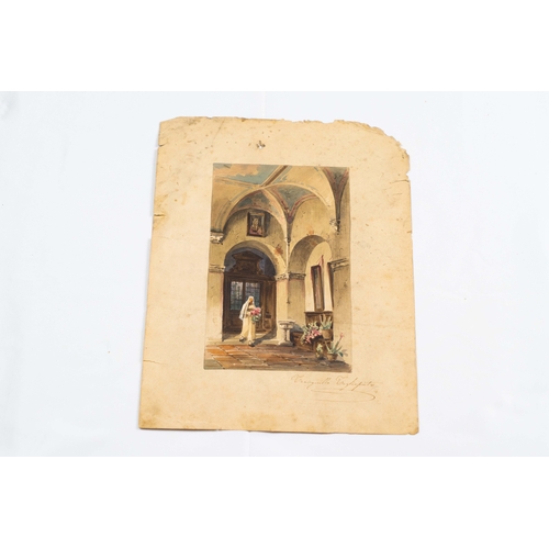 96 - A WATERCOLOUR PAINTING BY TRANQUILLO TAGLIAPIETRA (1867-1906), 19TH CENTURY ITALIAN ARTIST 
The wate... 