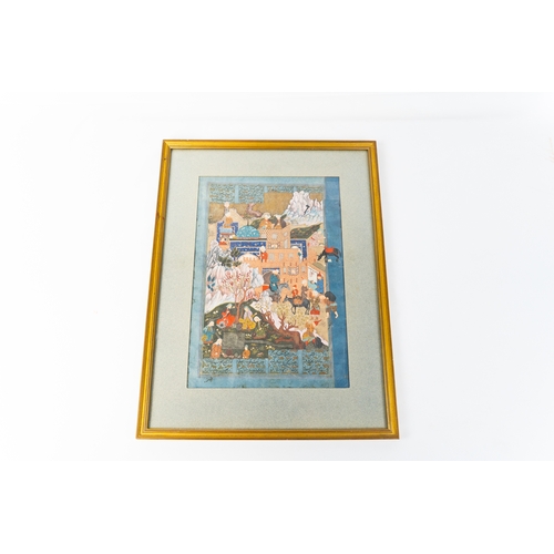 235 - THREE SAFAVID FOLIOS WITH LATER MINIATURES, IRAN 
Of vertical composition, each miniature later inco... 