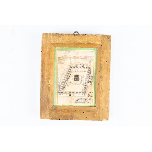 167 - A TINY REPRESENTATION OF KAABA IN MECCA
 A panoramic depiction of Mecca, showcasing the prominent Ka... 