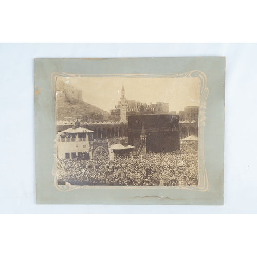 171 - AN OLD BLACK AND WHITE PHOTO OF KAABA AT HAJJ PERIOD, FULL OF PILGRIMS
Mounted on a cardboard
Frame ... 