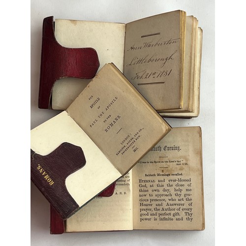 102 - THREE MINIATURE BOOKS OF CHRISTIANITY EVENING PRAYERS, 1853, T. NELSON AND SONS, EDINBURGH, ENGLAND ... 