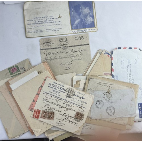 A COLLECTION OF POSTAL MEMORABILIA OF IRAN
A compilation of letters, postcards and envelopes affixed with postage stamps, all originating from the early 20th century and bearing addresses spanning various cities within Iran