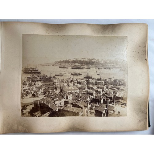 253 - A MIDDLE EAST ALBUM CIRCA 1900
A middle east album of 79 photos, include 28 Constantipole,26 Syria, ... 