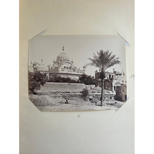 254 - AN INDIAN ALBUM CIRCA 1900
36 print photos of Indian Landmarks, each photo 20,6 x 16 cm, 35,6 x. 26c... 