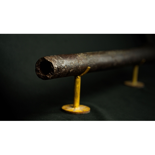 29 - A CANNON WITH INLAID DECORATION, IRAN OR OTTOMAN EMPIRE, 18TH CENTURY

Fashioned from cast steel in ... 