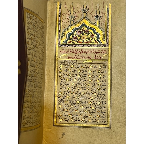 18 - A TINY PRAYER BOOK, SALAWAT SHARIF, MUHYIDDIN ARABI SIGNED BY SAYYID ALI RASIM, DATED 19 SHAWWAL 124... 