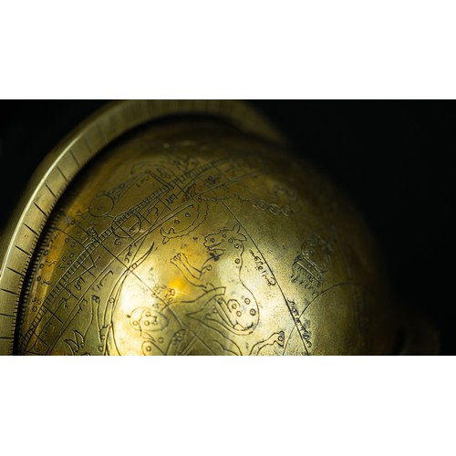 106 - AN INDO-PERSIAN CELESTIAL GLOBE, SIGNED “NASIR AL-DIN TUSI”, DATED AH 1205/1790 AD

Of typical spher... 