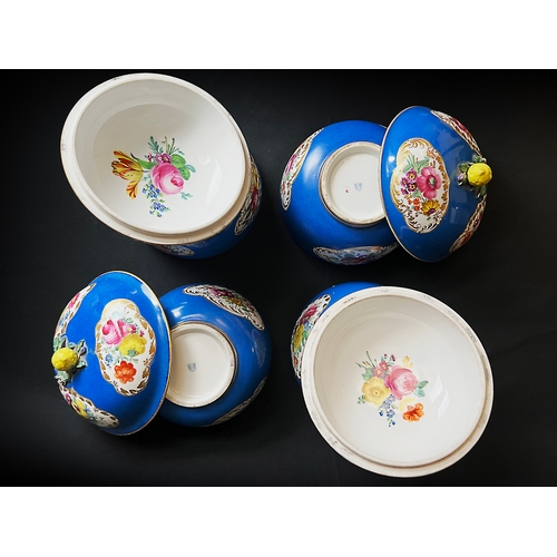 111 - A COLLECTION OF VIENNA PORCELAINS FOR OTTOMAN MARKET, 
FOUR VIENNA PORCELAIN BOWLS WITH COVERS, CIRC... 