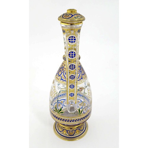 113 - A MAMLUK STYLE LOBMEYR GILDED AND ENAMELLED GLASS EWER, 19TH CENTURY, VIENNA, AUSTRIA  
from the 'Al... 