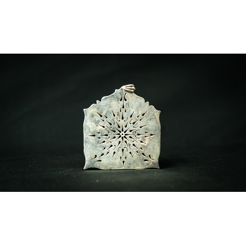 1 - A SILVER FRAMED GREEN INTAGLIO, 19TH CENTURY IRAN The square pendant engraved on one side with seven... 