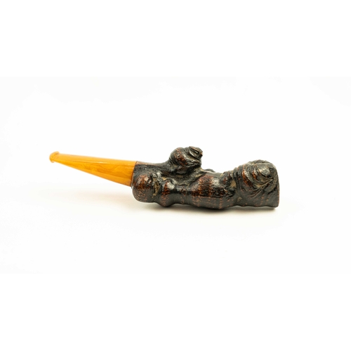 157 - AN OTTOMAN TOBACCO PIPE, 19TH CENTURY, OTTOMAN, ANATOLIA, With a decorative wooden part carved from ... 