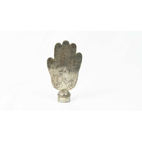 160 - A SILVER BANNER (ALAM) IN THE FORM OF THE HAND OF FATIMA, HAMSA, ANATOLIA TURKEY, 20TH CENTURY, Of t... 