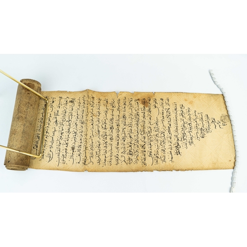 169 - A FERMAN (DÜSTUR) OF RUFAÎ ORDER (TARIQAT) IN SCROLL FORM, AHMAD RUFAÎ, OTTOMAN TURKEY, Ottoman Turk... 