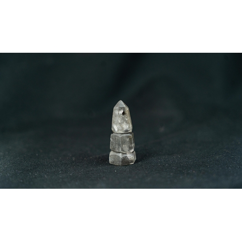 30 - A TRIO SET OF ROCK CRYSTAL OBJECTS
A Tiny Carved Rock 
Crystal, Probably A Part Of A Praying Beads, ... 