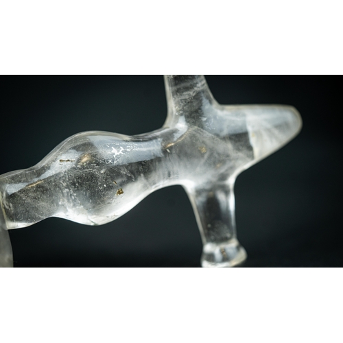 48 - A CARVED ROCK CRYSTAL SWORD’S HILT , NORTH INDIA, 18TH-19TH CENTURY Of elongated form, bulbous grip ... 