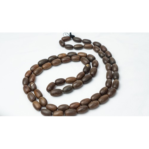 55 - MASSIVE SIZED HORN PRAYER BEADS, Strung with 66 large beads120 GR, approx. 61 cm length, approx.1,8 ... 