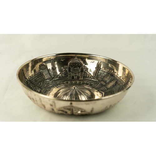 161 - A REPOUSSE OTTOMAN SILVER BOWL, CONSTANTINOPLE OTTOMAN, LATE 19TH CENTURY, Of rounded form with rais... 