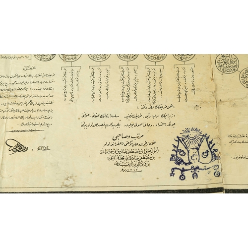 178 - AN OTTOMAN PRINTED GENEALOGICAL (SILSILENAME), 1926AD, School of Sufi teaching, Naqshbandi order, 
B... 