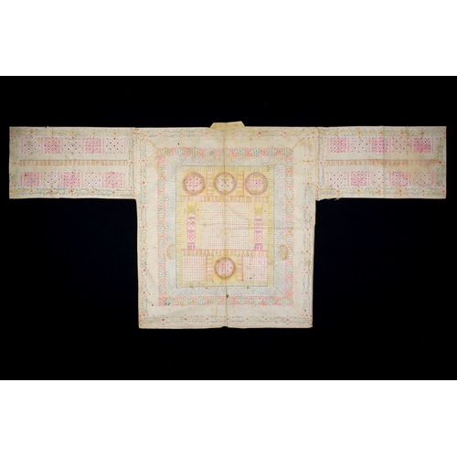 101 - A TALISMANIC SHIRT FOR A YOUNG MAN, INDIA, 17TH CENTURY, A cotton shirt (jama) adorned with an array... 