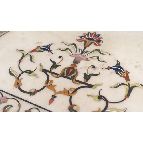 11 - TWO PIETRA DURA SEMI CIRCULAR STONE INLAID MARBLE, 18TH CENTURY, INDIA, Both semi circular shape, at... 