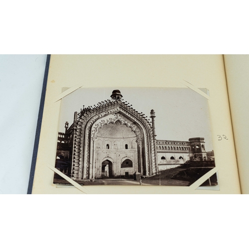 143 - AN INDIAN ALBUM CIRCA 1900, 36 print photos of Indian Landmarks, each photo 20,6 x 16 cm, 35,6 x. 26... 