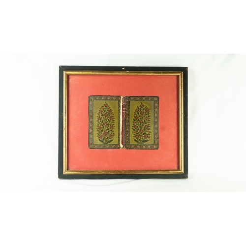 72 - HIGLY DECORATIVE TWO PAIRS OF LACQUERED PAPIER MACHÉ MODERN BOOK BINDINGS INDO-PERSIAN, Of rectangul... 