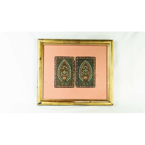 72 - HIGLY DECORATIVE TWO PAIRS OF LACQUERED PAPIER MACHÉ MODERN BOOK BINDINGS INDO-PERSIAN, Of rectangul... 