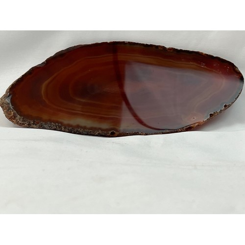 39 - AN AGATE, CARNELIAN CROSS-SECTION RESEMBLING A TREE, 
Of irregular in form, with Surah Ayat-al Kursi... 