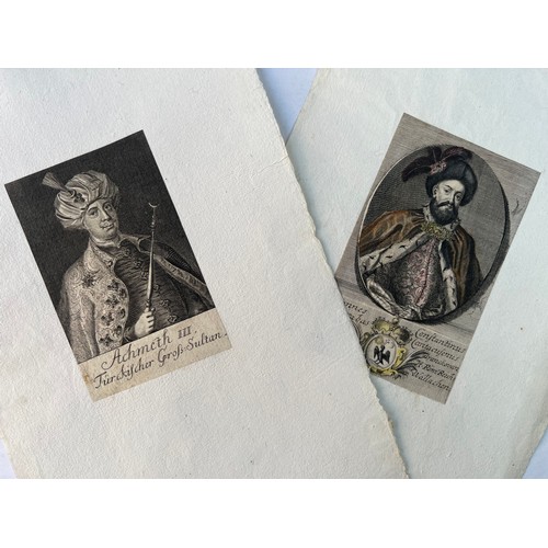 37 - A PAIR OF
 LITHOGRAPHIC PICTURES
A portrait of
 Ahmed III, Turkish Sultan, and Constantinus Contacuf... 