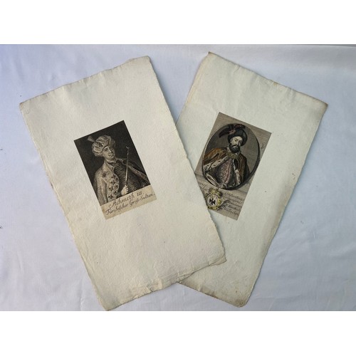 37 - A PAIR OF
 LITHOGRAPHIC PICTURES
A portrait of
 Ahmed III, Turkish Sultan, and Constantinus Contacuf... 