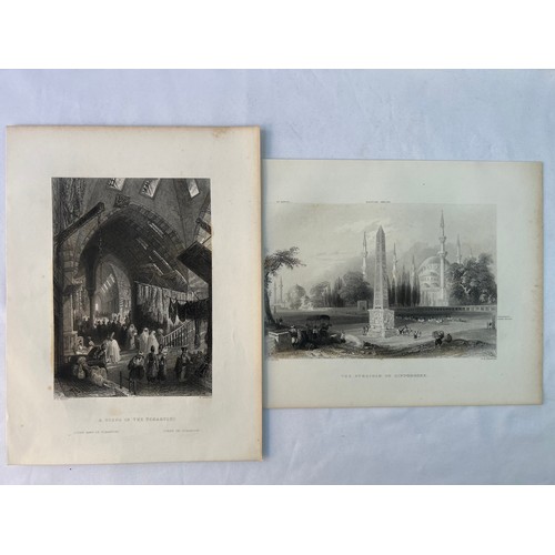 38 - TWO 
LITHOGRAPHIC PRINTS OF ISTANBUL, BY WILLIAM HENRY BARTLETT, 1850 
The Atmeidan 
or Hippodrome (... 