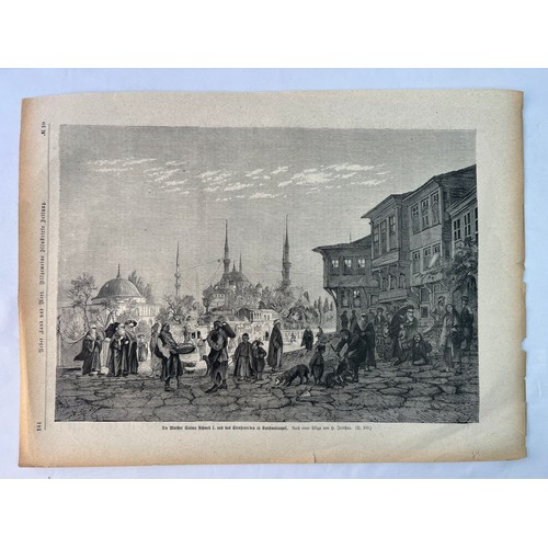 39 - THE MOSQUE 
OF SULTAN AHMED I AND STREET LIFE IN CONSTANTINOPLE, BY H. JERUCHAU, 1874
A print after
... 