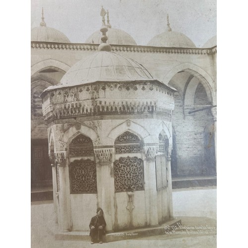 45 - TWO 
PHOTOGRAPHS OF CONSTANTINOPLE / ISTANBUL
View from
 a window 27.5 x 17cm
 Fountain in the court... 