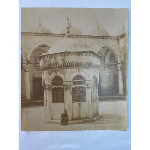 45 - TWO 
PHOTOGRAPHS OF CONSTANTINOPLE / ISTANBUL
View from
 a window 27.5 x 17cm
 Fountain in the court... 