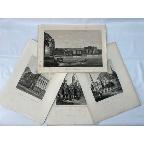 53 - 7 STEEL 
ENGRAVINGS OF CONSTANTINOPLE, OTTOMAN TURKEY, 19TH CENTURY
Kiosk des 
Sultan Abdul Madjid, ... 