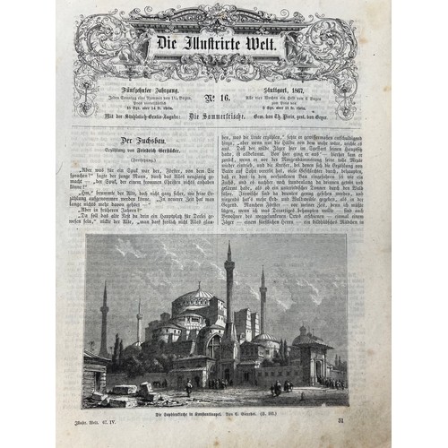 55 - A COMPILATION 
OF NEWSPAPER AND MAGAZINE CLIPS WITH ENGRAVINGS ABOUT OTTOMAN TURKEY, 19TH CENTURY
Te... 