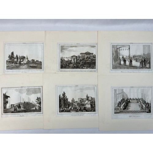 61 - 6 STEEL 
ENGRAVING PLATES ABOUT OTTOMAN TURKEY, LATE 19TH CENTURY 
All mounted, with Italian caption... 