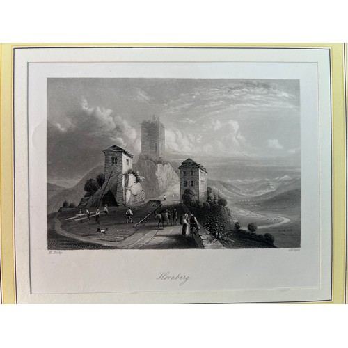 65 - THREE 
STEEL ENGRAVINGS 
“Schwalbennest”,
 Swallow's Nest. Steel engraving by L. Hoffmeister after L... 