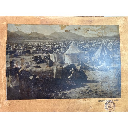 71 - 4 PHOTOGRAPHS
 OF MACCA AND MADINA, BY H A MIRZA & SONS, DELHI, 1870
A panoramic 
view of Kaa’ba, Ma... 