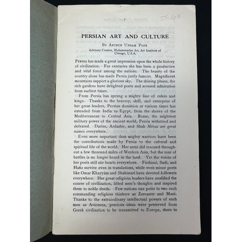 79 - PERSIAN
 ART AND CULTURE BY PROFESSOR ARTHUR UPHAM POPE
Advisory Curator, Muhammadan Art, Art Instit... 