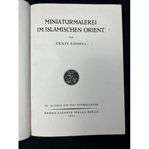 88 - MINIATURMALERI
 IM ISLAMISCHEN ORIENT (MINIATURE PAINTING
IN THE ISLAMIC ORIENT) BY ERNST KUHNEL, BE... 