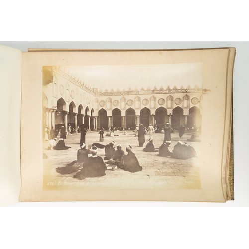 100 - A PHOTO 
ALBUM OF EGYPT AND SYRIA, LATE 19TH CENTURY
Oblong folio
 album, 65 albumen print photograp... 