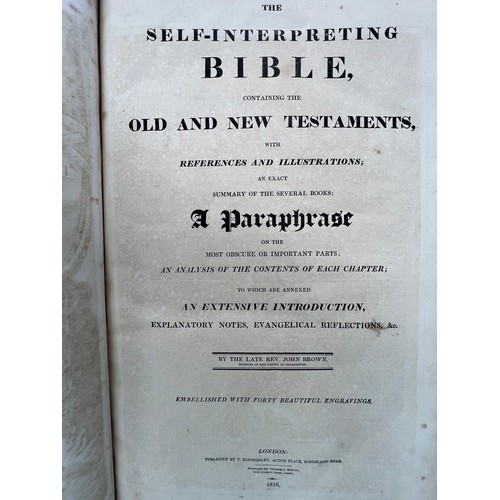 137 - THE SELF INTERPRETING BIBLE, BY THE LATE REV. JOHN BROWN, PUBLISHED AND PRINTED BY T. KINNERSLEY, AC... 