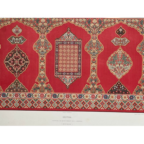 167 - A LITHOGRAPH PLAQUE
Heitha, Tenture De Révétement Des Lambris, 18th Century, from the book Arabesque... 