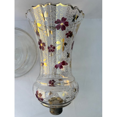 57 - BEYKOZ STYLE VASE AND OIL LAMP

The vase with flared base and a cylindrical body, featuring a decora... 