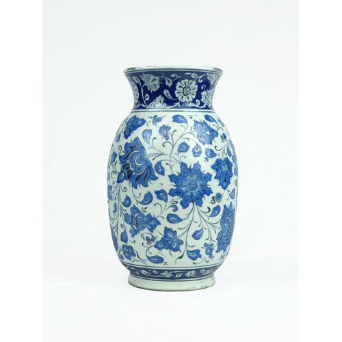 82 - IZNIK STYLE KUTAHYA PORCELAIN VASE, TURKEY, LATE 19TH - EARLY 20TH CENTURY
Of bulbous body and a sho... 