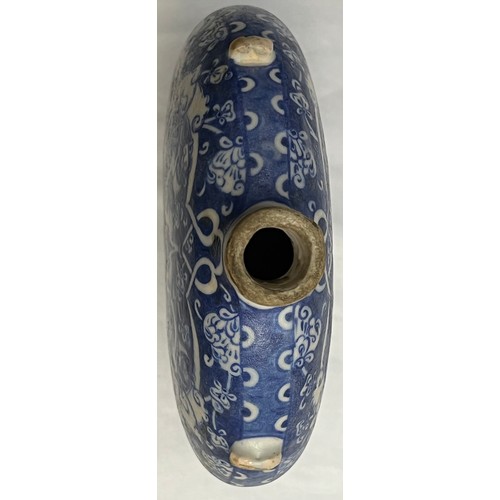 84 - IZNIK STYLE KUTAHYA PORCELAIN FLASK, TURKEY, LATE 19TH - EARLY 20TH CENTURY
Of circular form, the bo... 