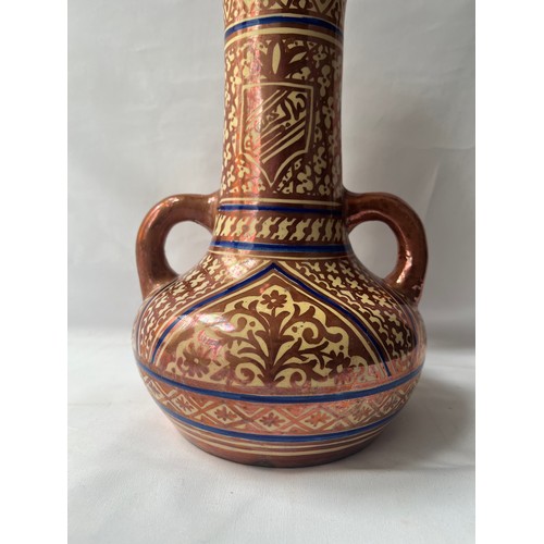 85 - AN HISPANO-MORESQUE STYLE LUSTRED EARTHENWARE VASE (ALBARELLI), EUROPE, 19TH CENTURY
Of baluster for... 