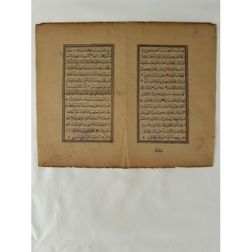 99 - A BIFOLIO FROM AN OTTOMAN QUR’AN, 18TH/19TH CENTURY, OTTOMAN TURKEY
Arabic manuscript on paper, 15ll... 